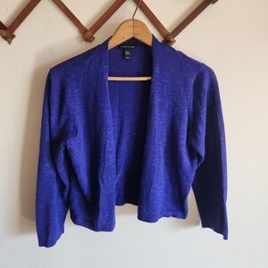 Eileen Fisher Royal Purple Open-Front Lightweight Cardigan Sweater Xs